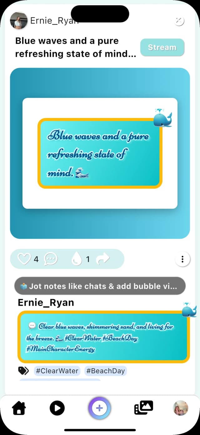 Bubry feed — stream bubble skins