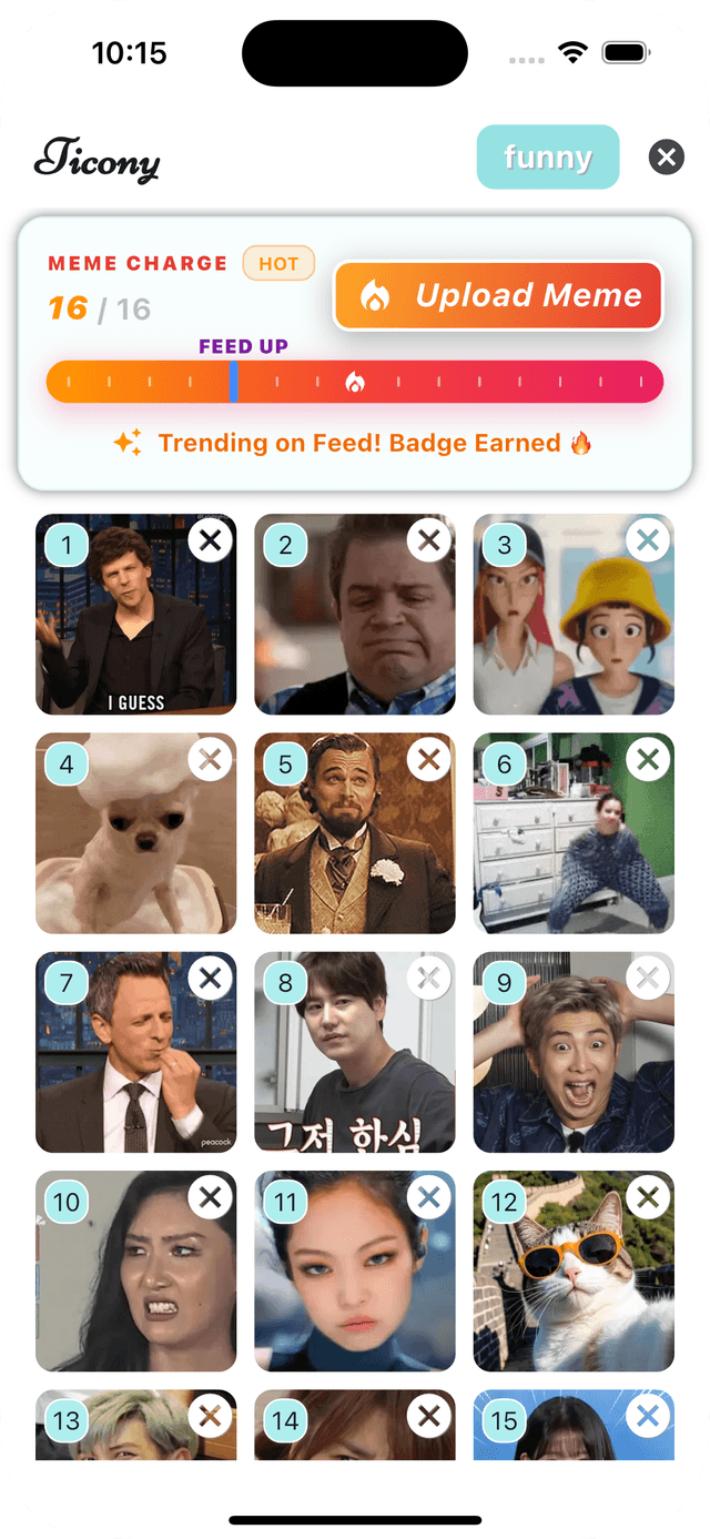 Ticony Meme Charge 16/16 — Feed Up gauge full