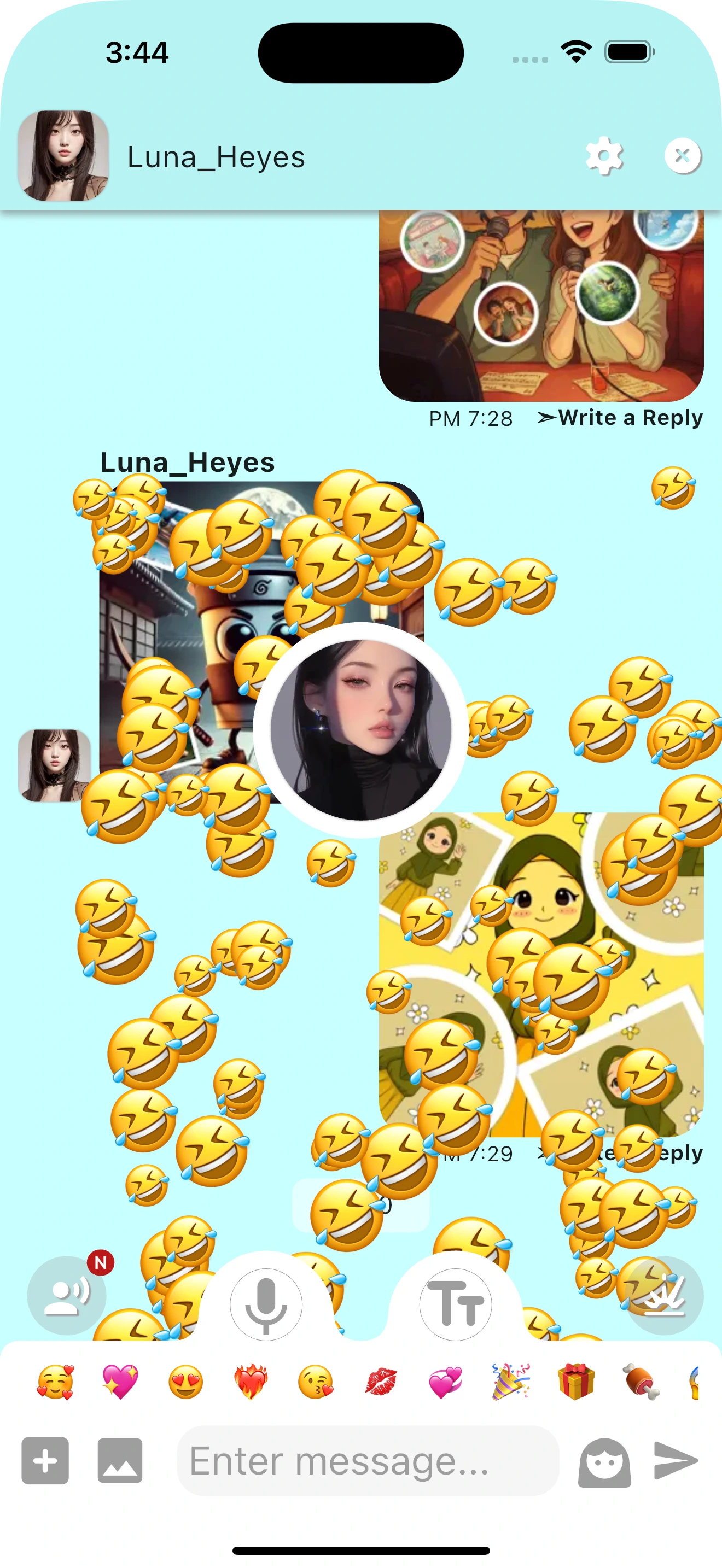 PopTalk — Chat with friends using emoji fireworks within Flexeam's MemeTalk PopTalk — Chat with friends using emoji fireworks within Flexeam's MemeTalk